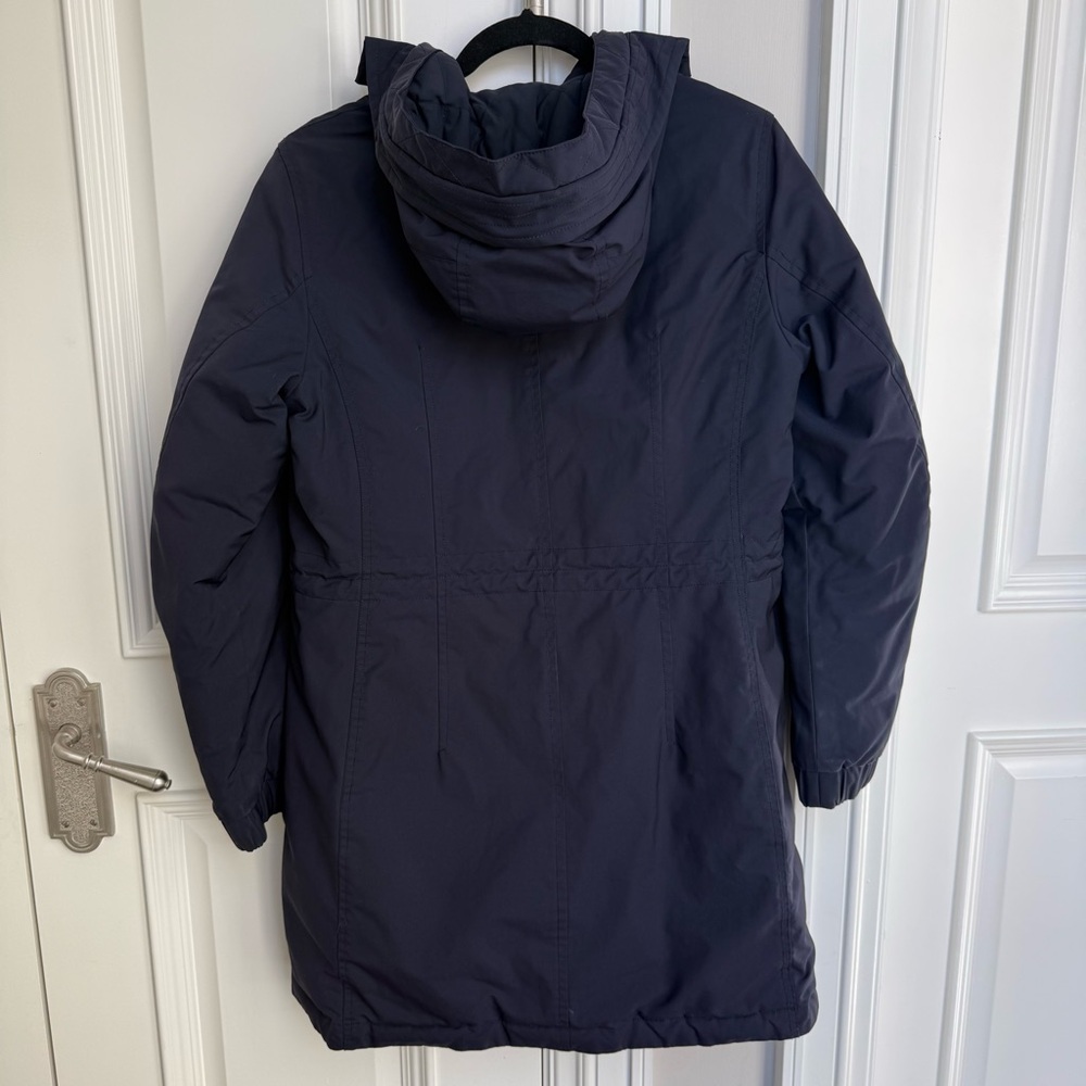 Bogner Navy Blue Hooded Parka EU 36 US 6 Gold Hardware Knee-Length - Picture 2 of 10